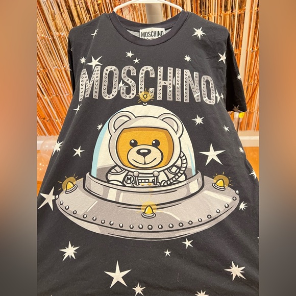 Moschino, oversized short-sleeved T-shirt with space teddy bear print - Picture 1 of 3